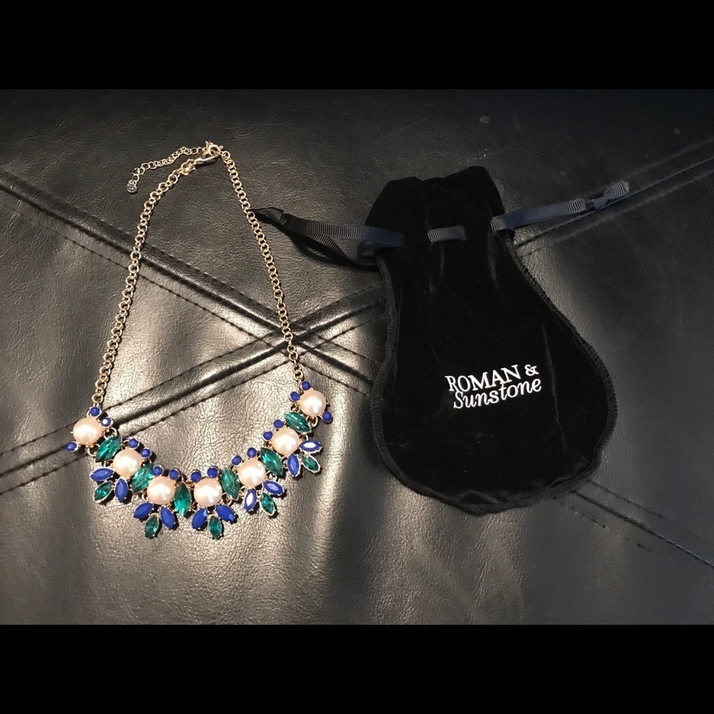 Roman & Sunstone Pearl Faceted Marquise Necklace‎
